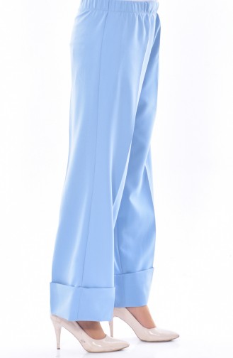 Elastic Waist Wide Leg Pants 4008-10 Baby Blue 4008-10