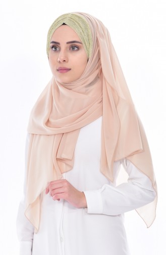 Silvery Cross Shawl 0019-02 Beige 0019-02