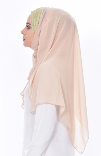 Silvery Cross Shawl 0019-02 Beige 0019-02