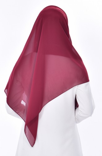 Silvery Cross Shawl 0019-03 Claret Red 0019-03