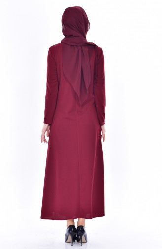 EFE Pearl Embroidered Dress 0176-06 Claret Red 0176-06