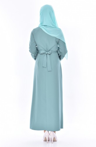 Green Almond Hijab Dress 60690-02