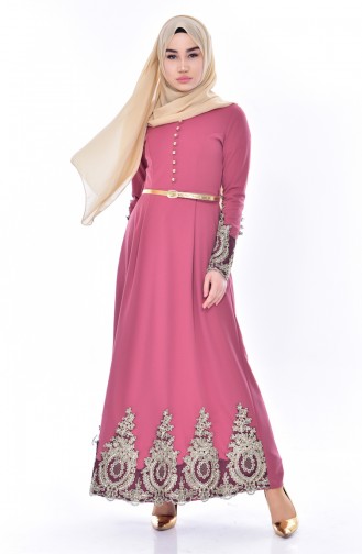 Kleid mit Spitzen 4462-05 Rosa 4462-05