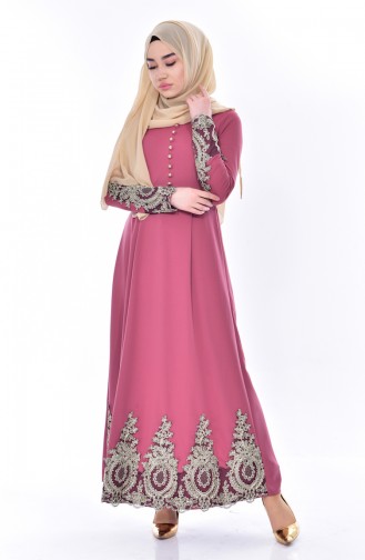 Kleid mit Spitzen 4462-05 Rosa 4462-05