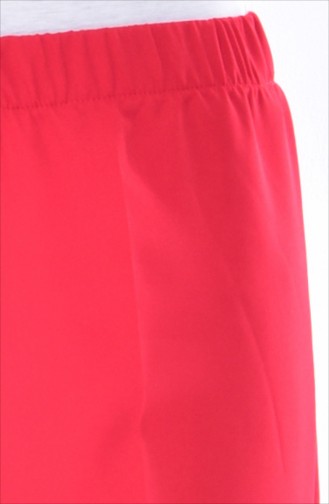 Lastikli Bol Paça Pantolon 4008-08 Kırmızı