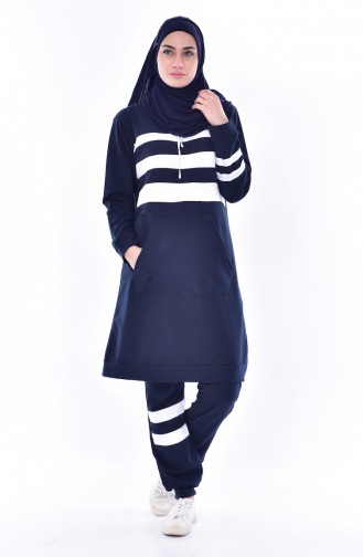 Hooded Tracksuit Suit 18069-05 Navy 18069-05