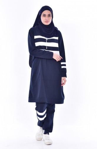 Hooded Tracksuit Suit 18069-05 Navy 18069-05