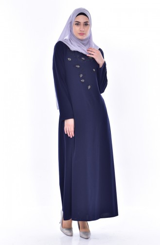 EFE Beading Embroidered Dress 0174-01 Navy Blue 0174-01