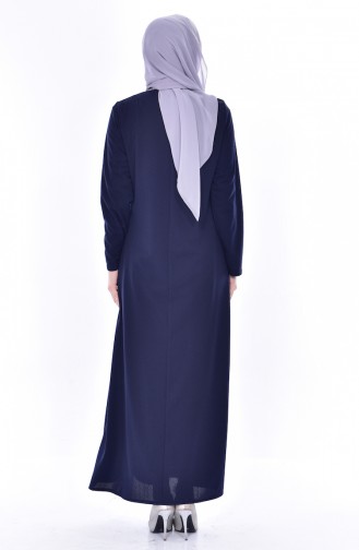 EFE Pearl Embroidered Dress 0176-05 Navy Blue 0176-05