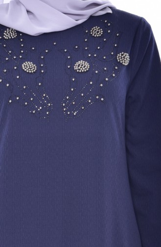 EFE Pearl Embroidered Dress 0176-05 Navy Blue 0176-05