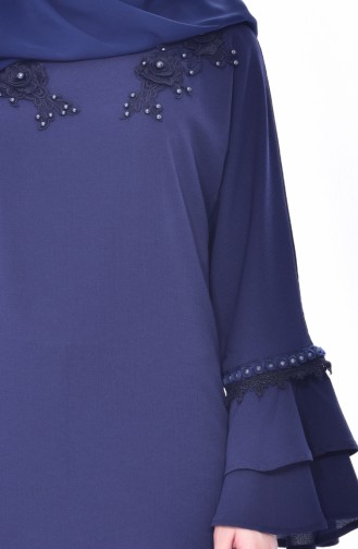 Lacy Pearls Tunic 6424-02 Navy Blue 6424-02