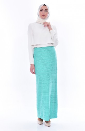 Lacy Pencil Skirt 3098-02 Mint Green 3098-02