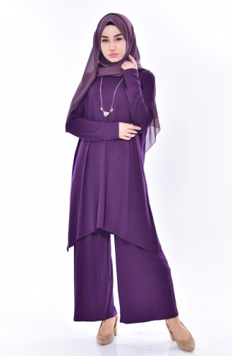 Necklace Tunic Trousers Double Suit 7514-02 Purple 7514-02