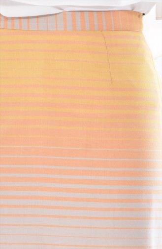 Striped Pencil Skirt 3094-03 Yellow Beige 3094-03