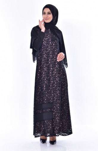 Hidden Button Abaya 5067-01 Black Powder 5067-01