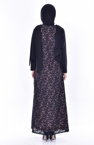 Hidden Button Abaya 5067-01 Black Powder 5067-01