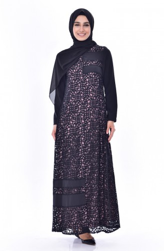 Hidden Button Abaya 5067-01 Black Powder 5067-01