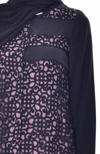 Hidden Button Abaya 5067-01 Black Powder 5067-01