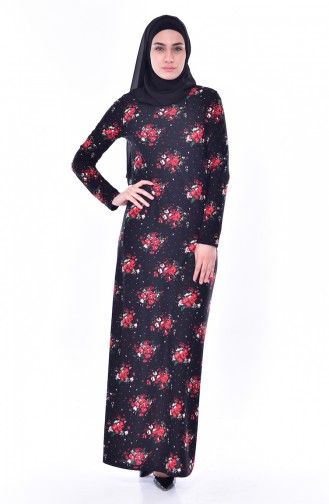 Schwarz Hijab Kleider 2955-01
