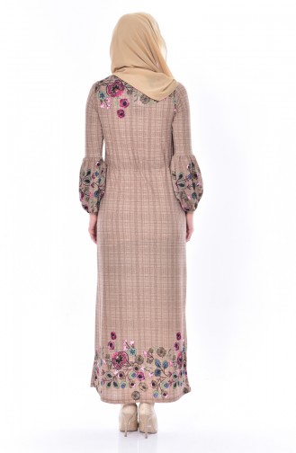 Milk Coffee Hijab Dress 50156-04