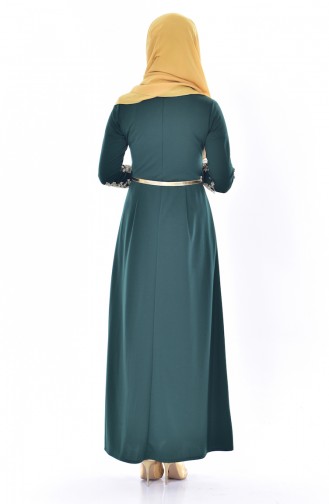 فستان أخضر زمردي 4462-04