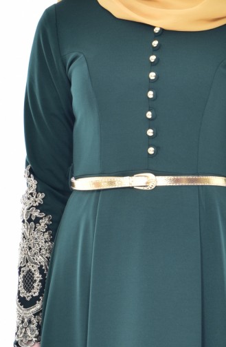 Smaragdgrün Hijab Kleider 4462-04