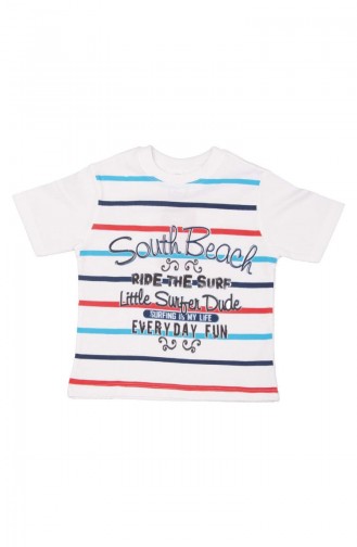 South Beach T-shirt SFM115BYZ-01 Blanc 115BYZ