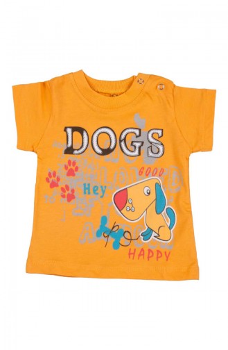 Dogs Desenli Tshirt SFM116SAR-01 Sarı