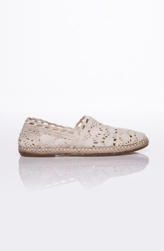 Damen Balerinas Spitzenschuhe BBT-50101 Beige 50101