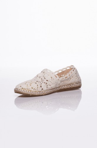 Damen Balerinas Spitzenschuhe BBT-50101 Beige 50101