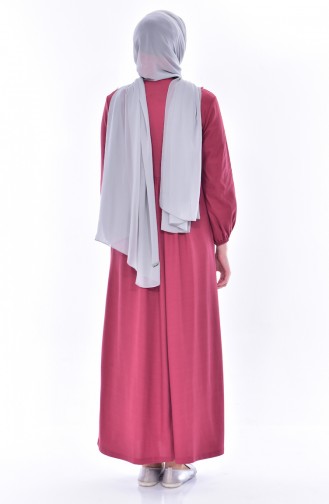 فستان زهري باهت 0255-08