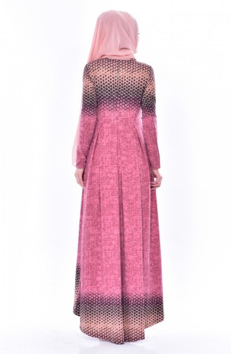 فستان زهري باهت 6031-01