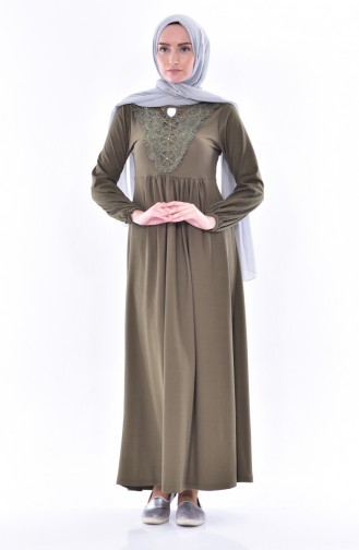 Khaki Hijab Dress 0255-01