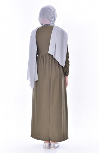 Khaki Hijab Dress 0255-01