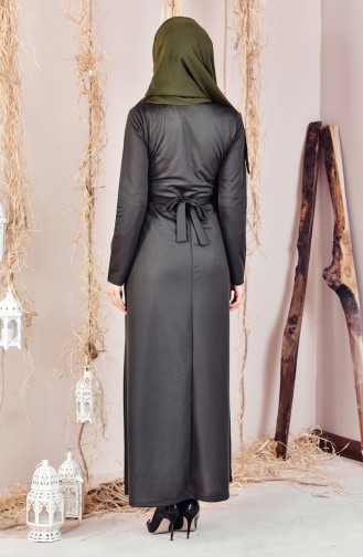 Khaki Hijab Dress 3839-03
