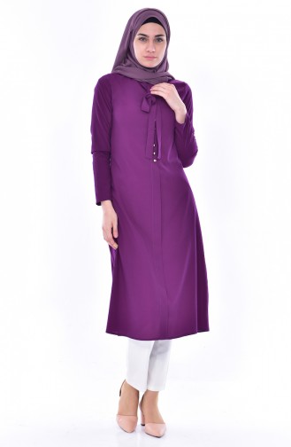 Buglem Tie Collar Tunic 1084-19 dark Purple 1084-19