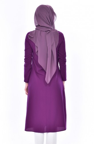 Buglem Tie Collar Tunic 1084-19 dark Purple 1084-19