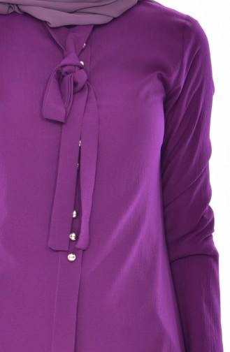 Buglem Tie Collar Tunic 1084-19 dark Purple 1084-19