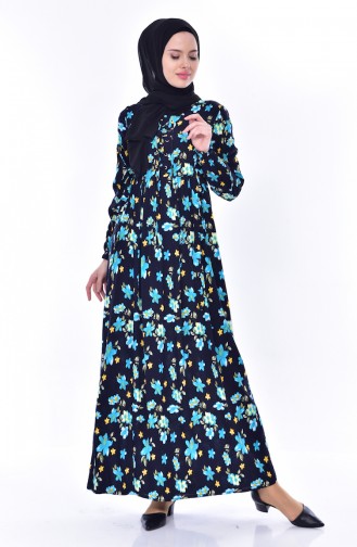Blue Hijab Dress 6035-01