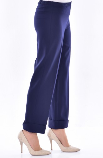 Double Cuff Pants 6002-03 Navy Blue 6002-03