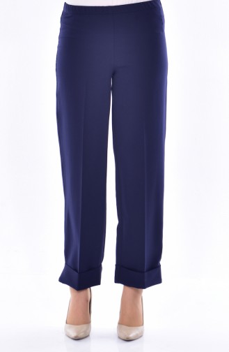 Double Cuff Pants 6002-03 Navy Blue 6002-03