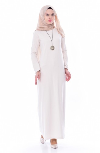Beige Hijab Kleider 2779-18
