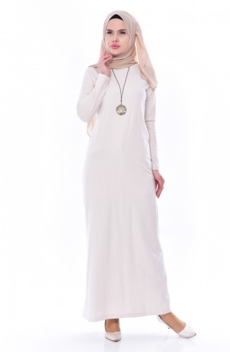 TUBANUR Necklace Two Yarn Dress 2779-18 Beige 2779-18