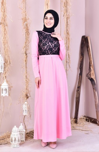 Light Pink Hijab Dress 3839-04