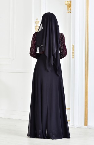 Abendkleid mit Perlen 3131-01 Weinrot 3131-01