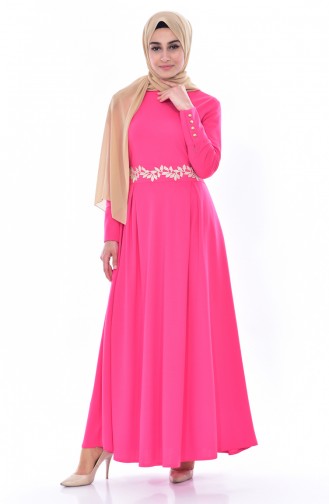 Guipure Dress 0038-10 Fuchsia 0038-10