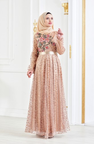 Gold Hijab-Abendkleider 3148-06