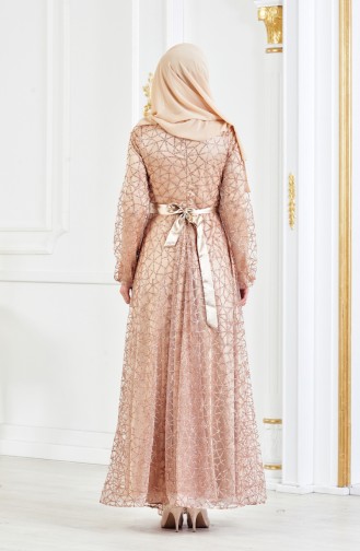 Gold Hijab-Abendkleider 3148-06