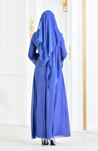 Abendkleid mit Spitzendetail 52670-07 Dunkel Blau 52670-07