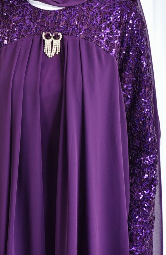 Dunkelviolett Hijab-Abendkleider 52651-10